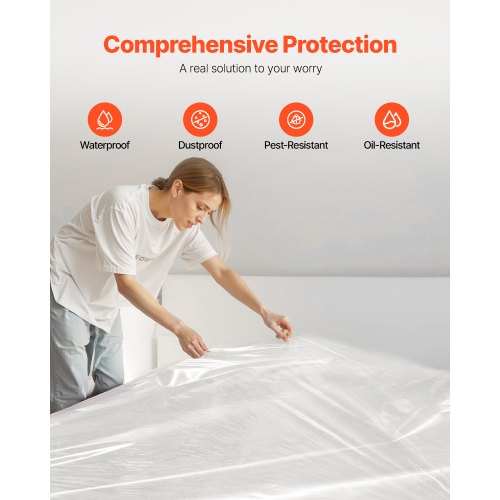 Plastic Mattress Bag 2 Mil Thick Mattress Storage Bag WearResistant