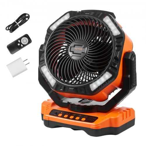 Portable Fan Rechargeable 13 inch Battery Powered Fan with LED Lantern 4