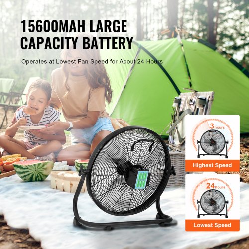 Cordless Fan 16 in Portable Quiet Personal Fan for Home or Office 360