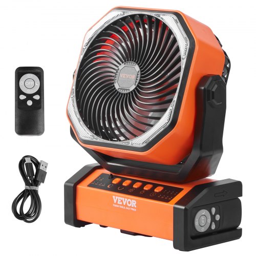 Portable Fan Rechargeable 9 inch Battery Powered Fan with LED Lantern 4