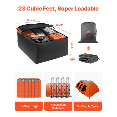 Car Rooftop Cargo Carrier Bag 23 Cubic Feet Roof Cargo Carrier Heavy Duty
