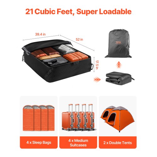 Car Rooftop Cargo Carrier Bag 21 Cubic Feet Cargo Carrier for Car Roof