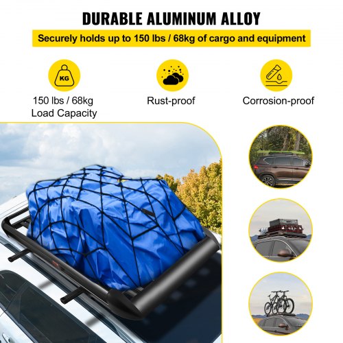 Universal 504 x 36.4 Inch Roof Basket Basket Roof Rack Aluminum Roof