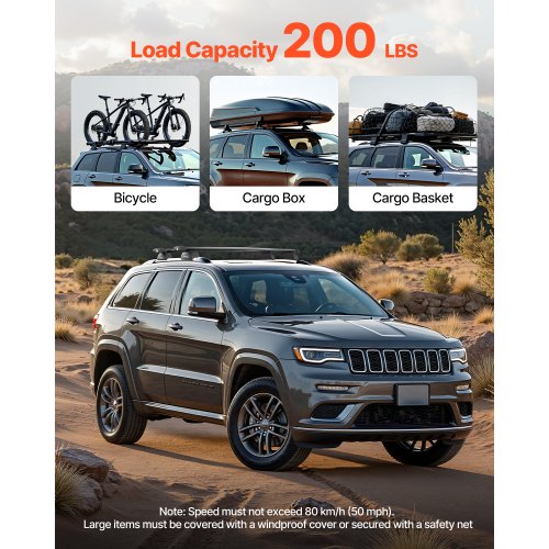 Roof Rack Cross Bars Fits Jeep Grand Cherokee 20142023 or 20112021 With Grooved