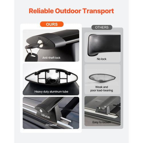 Roof Rack Cross Bars Fits Jeep Grand Cherokee 20142023 or 20112021 With Grooved