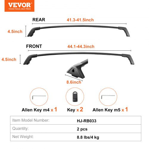 Roof Rack Cross Bars Compatible with Toyota RAV4 20202023 160lbs Load