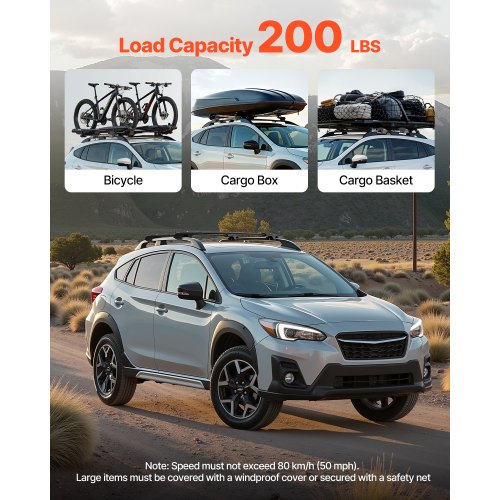 Roof Rack Cross Bars 200 LBS Load Capacity Compatible with Subaru