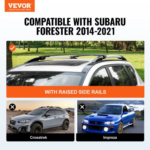Roof Rack Cross Bars Fit for 20142021 Subaru Forester with Raised Side