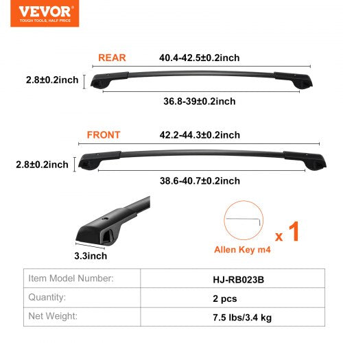 Roof Rack Cross Bars Fit for 20142021 Subaru Forester with Raised Side