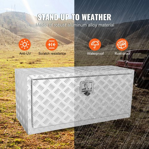 Underbody Truck Box 36×17×18 Pickup Storage Box Heavy Duty Aluminum