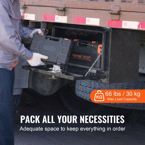 Underbody Aluminum Truck Tool Box 24 x 17 x 18 Trailer RV Tool Storage – 66 L