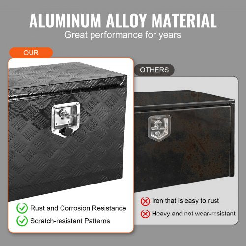 Underbody Aluminum Truck Tool Box 24 x 17 x 18 Trailer RV Tool Storage – 66 L
