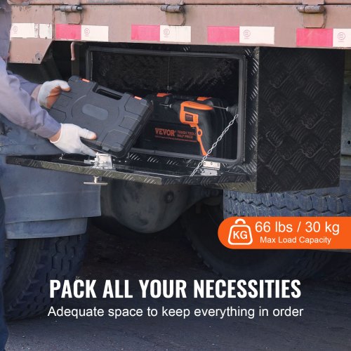 Underbody Aluminum Truck Tool Box 30 x 17 x 18 Trailer RV Tool Storage – 66 L