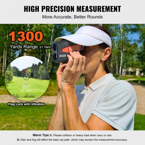 Magnetic Golf Rangefinder 1300 Yards Laser Golfing Hunting Range Finder 6X