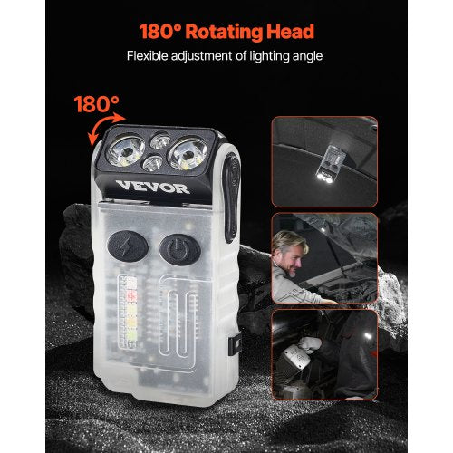 Rechargeable Keychain Flashlight Mini LED Flashlight with 13 Lighting