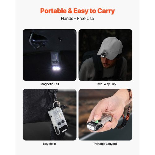 Rechargeable Keychain Flashlight Mini LED Flashlight with 13 Lighting
