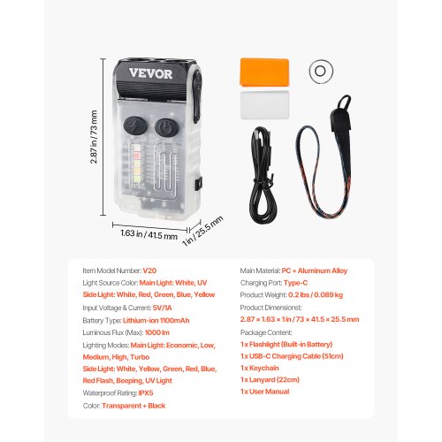 Rechargeable Keychain Flashlight Mini LED Flashlight with 13 Lighting