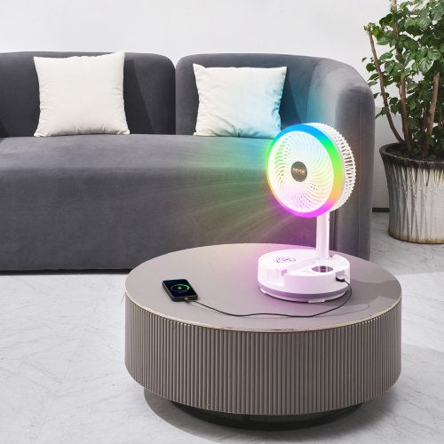 10 inch Portable Foldable Rechargeable Oscillating Fan 3in1 Battery