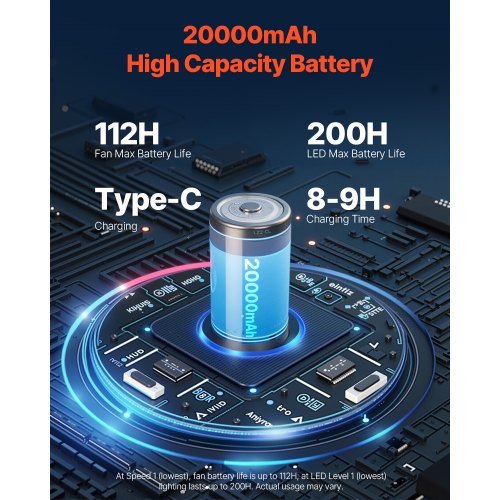 8 inch Portable Foldable Rechargeable Oscillating Fan 3in1 Battery