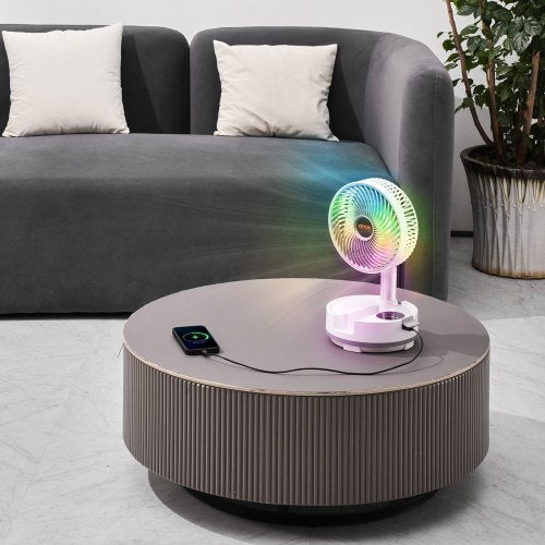 8 inch Portable Foldable Rechargeable Oscillating Fan 3in1 Battery