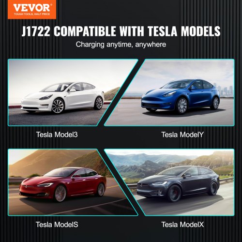J1772 to Tesla Charger Adapter 80 Amp 240V AC SAE J1772 EV Charging