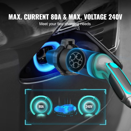 J1772 to Tesla Charger Adapter 80 Amp 240V AC SAE J1772 EV Charging