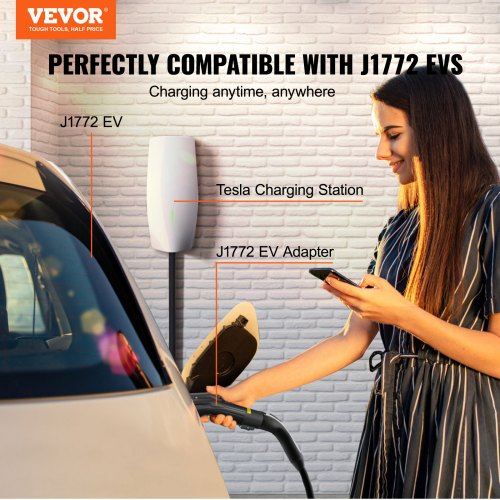 Tesla to J1772 Charging Adapter Max 48 Amp 240V J1772 EVs Charger Adapter