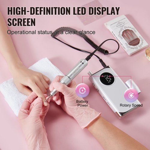 Electric Rechargeable Nail Drill 40000RPM Portable Cordless Nail E File