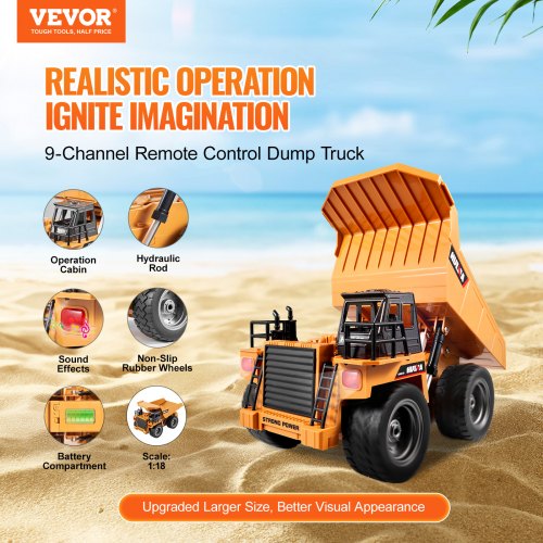 RC Dump Truck Toy 9Channel 118 Scale Remote Control Dump Truck RC
