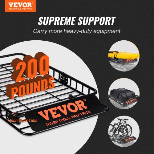 Roof Rack Cargo Basket 64 x 39 x 6 Rooftop Cargo Carrier with Extension