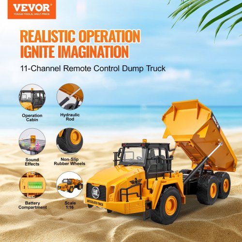 RC Dump Truck Toy 11Channel 116 Scale Remote Control Dump Truck RC