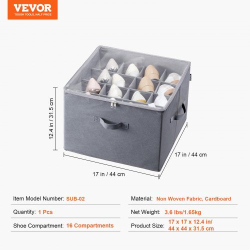 Under Bed Shoe Storage Organizer 1 Pack 16 Compartments Underbed Shoe Box