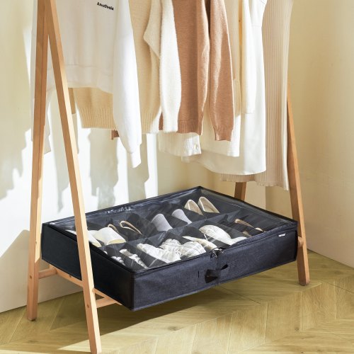 Under Bed Shoe Storage Organizer Set of 2 Total 32 Compartments Underbed