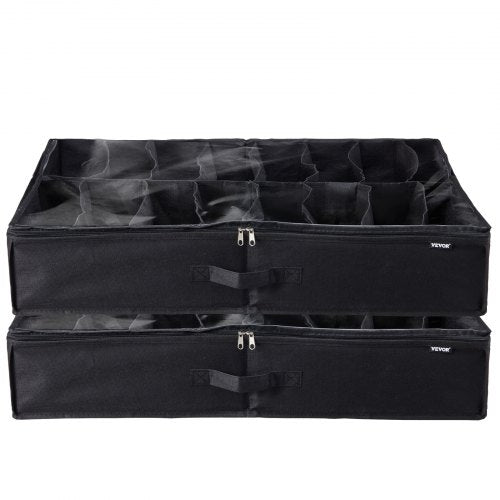 Under Bed Shoe Storage Organizer Set of 2 Total 32 Compartments Underbed