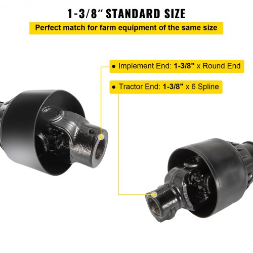 PTO Shaft 1 38 PTO Drive Shaft 6 Spline End Round End PTO Driveline