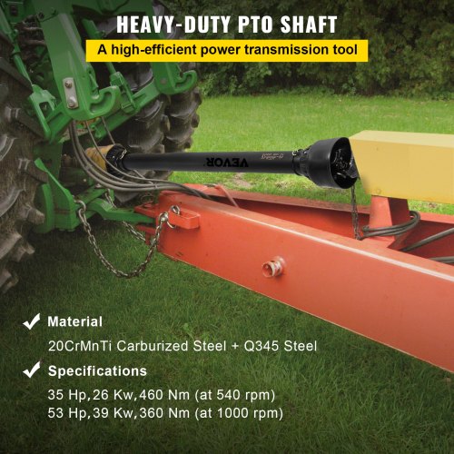 PTO Shaft 138 PTO Drive Shaft 6 Spline Tractor Round Implement Ends