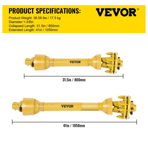 PTO Shaft 138 PTO Drive Shaft 6 Spline Both Ends PTO Driveline Shaft