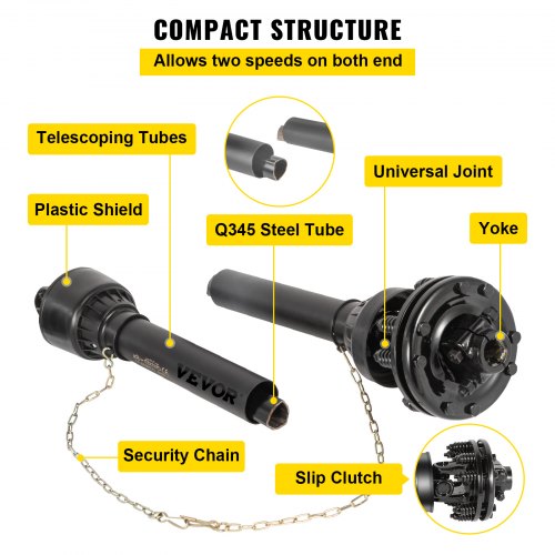 PTO Shaft 138 PTO Drive Shaft 6 Spline Both Ends PTO Driveline Shaft