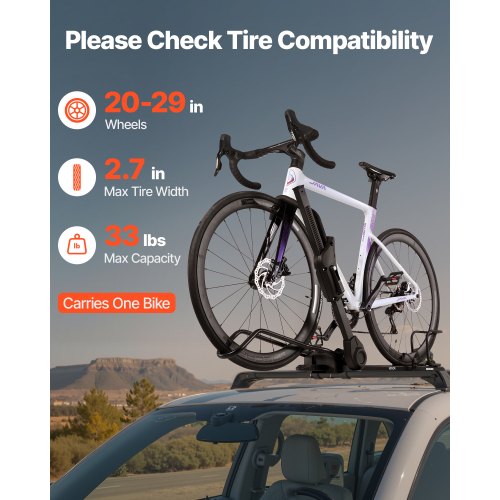 Roof Bike Rack 33 lbs Capacity Foldable Upright Roof Mount Bicycle Rack