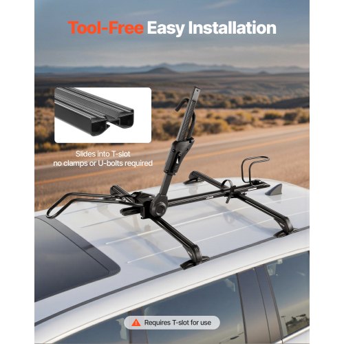 Roof Bike Rack 33 lbs Capacity Foldable Upright Roof Mount Bicycle Rack