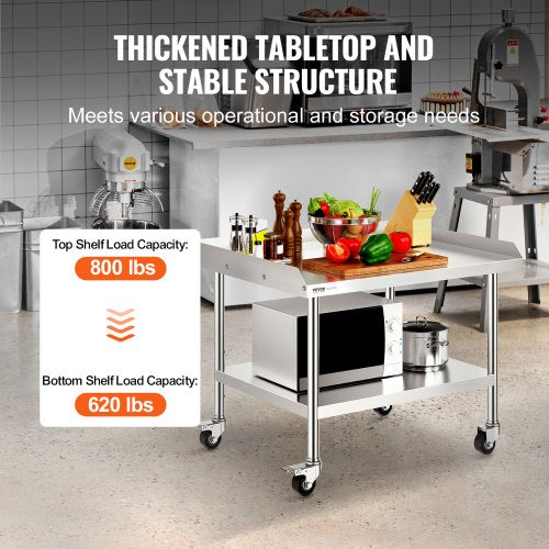 Stainless Steel Work Table 30 x 36 x 30 Inch Commercial Food Prep Worktable