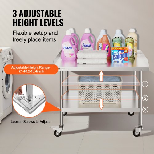 Stainless Steel Work Table 30 x 36 x 30 Inch Commercial Food Prep Worktable