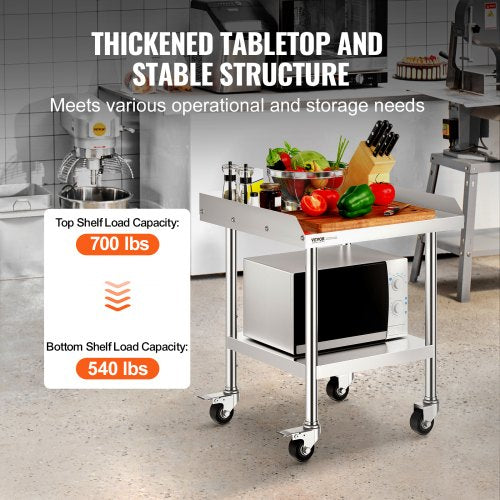 Stainless Steel Work Table 24 x 24 x 30 Inch Commercial Food Prep Worktable