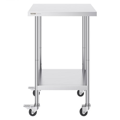 Stainless Steel Work Table 24 x 24 x 38 Inch 700 LBS Load Capacity with 4