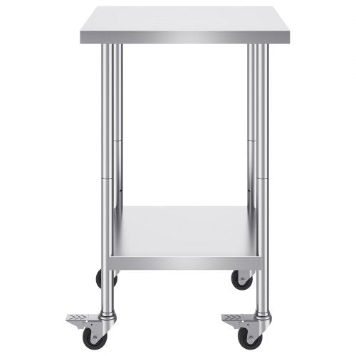 Stainless Steel Work Table 24 x 24 x 38 Inch 700 LBS Load Capacity with 4