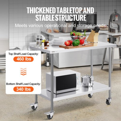 24 x 48 x 40 Inch Stainless Steel Work Table Commercial Food Prep Worktable