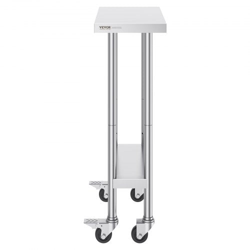 Stainless Steel Work Table 24 x 12 x 38 Inch 500 LBS Load Capacity with 4