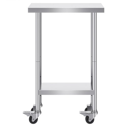 Stainless Steel Work Table 24 x 12 x 38 Inch 500 LBS Load Capacity with 4