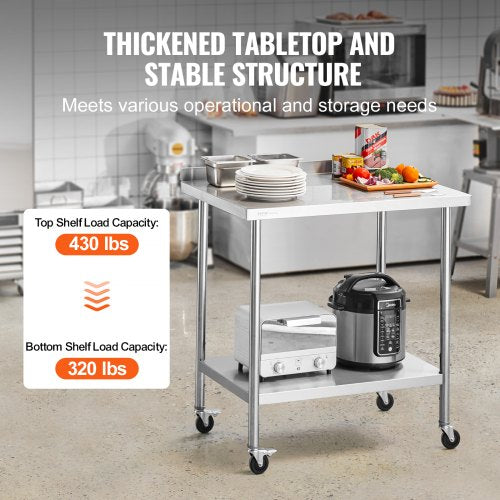 24 x 36 x 40 Inch Stainless Steel Work Table Commercial Food Prep Worktable