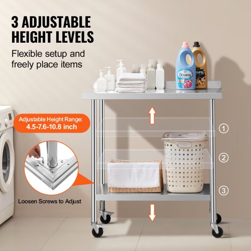 24 x 36 x 40 Inch Stainless Steel Work Table Commercial Food Prep Worktable